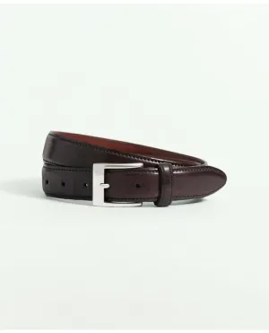 Brooks Brothers Men's Cordovan Leather Belt Burgundy Brooks Brothers