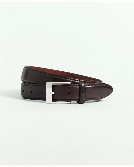 Brooks Brothers Men's Cordovan Leather Belt Burgundy Brooks Brothers