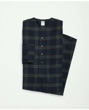 Brooks Brothers Men's Cotton Flannel Tartan Nightshirt Navy Brooks Brothers