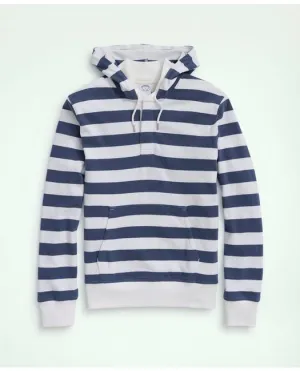Brooks Brothers Men's Cotton Hoodie Rugby Blue/White Brooks Brothers
