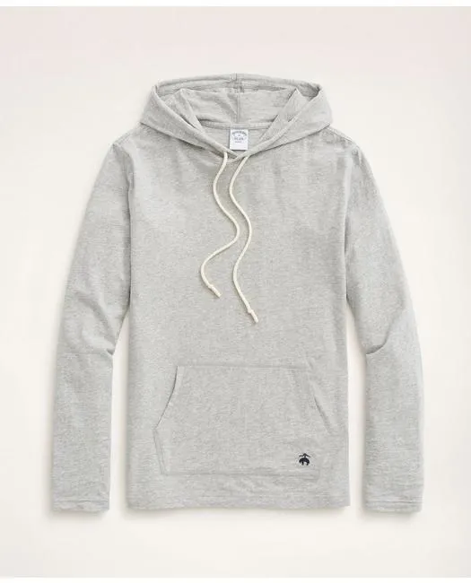 Brooks Brothers Men's Cotton Long Sleeve T-Shirt Hoodie Grey Heather Brooks Brothers
