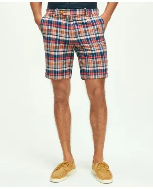 Brooks Brothers Men's Cotton Madras Shorts Coral Brooks Brothers