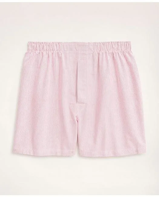 Brooks Brothers Men's Cotton Oxford Candy Stripe Boxers Red Brooks Brothers