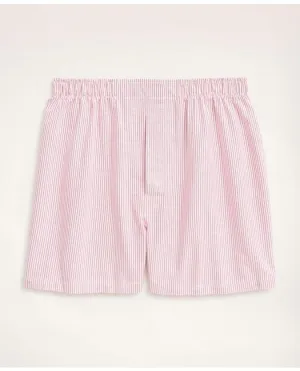 Brooks Brothers Men's Cotton Oxford Candy Stripe Boxers Red Brooks Brothers