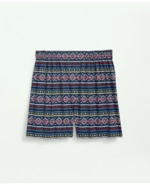 Brooks Brothers Men's Cotton Poplin Fair Isle Boxers Navy Brooks Brothers