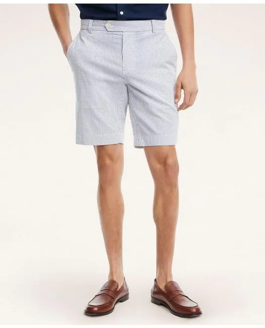 Brooks Brothers Men's Cotton Seersucker Stripe Shorts Blue Brooks Brothers