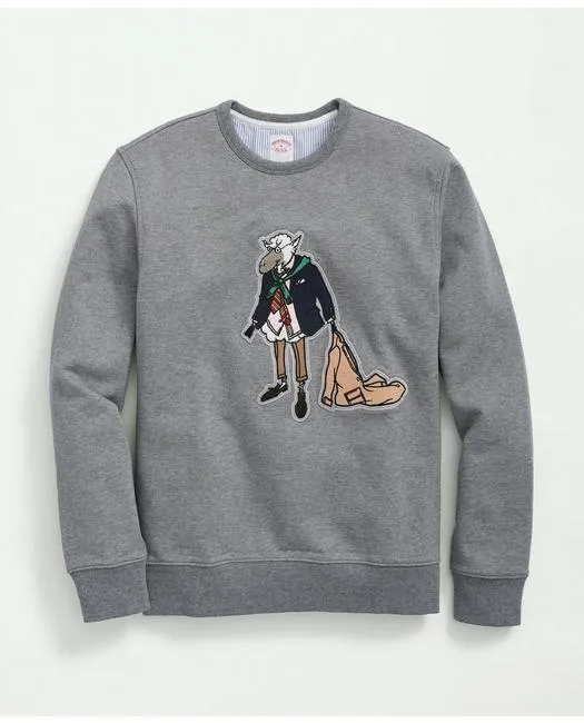Brooks Brothers Men's French Terry Henry Sweatshirt Grey Brooks Brothers