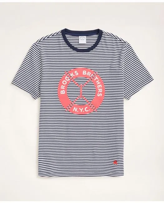 Brooks Brothers Men's Life Preserver Graphic T-Shirt Navy Brooks Brothers