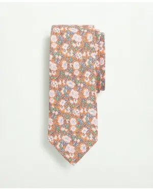 Brooks Brothers Men's Linen Jacquard Floral Tie Orange Brooks Brothers