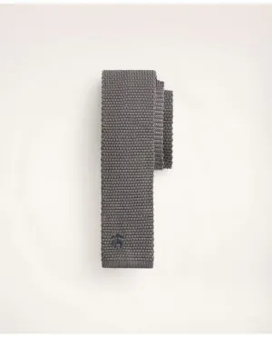 Brooks Brothers Men's Logo Knit Tie Light Grey Brooks Brothers
