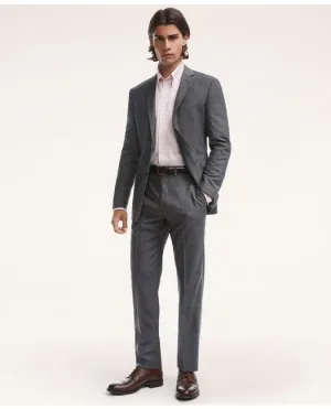 Brooks Brothers Men's Milano Fit Mini-Houndstooth 1818 Suit Grey Brooks Brothers