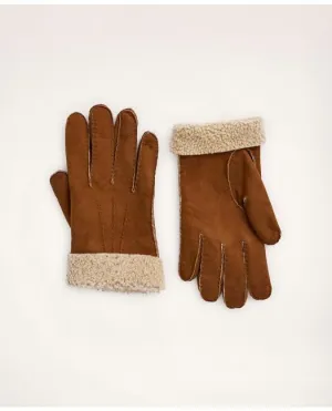 Brooks Brothers Men's Nubuck Shearling Gloves Camel Brooks Brothers