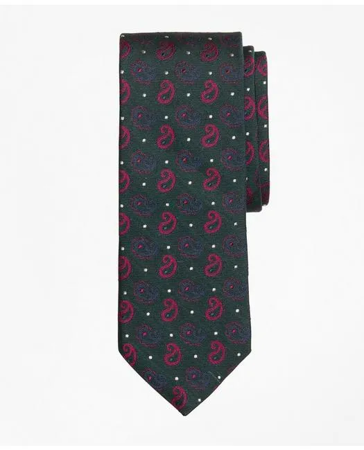 Brooks Brothers Men's Pine and Dot Tie Green Brooks Brothers