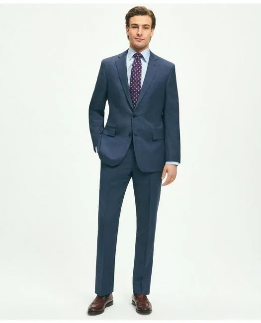 Brooks Brothers Men's Regent Fit Check 1818 Suit Navy Brooks Brothers