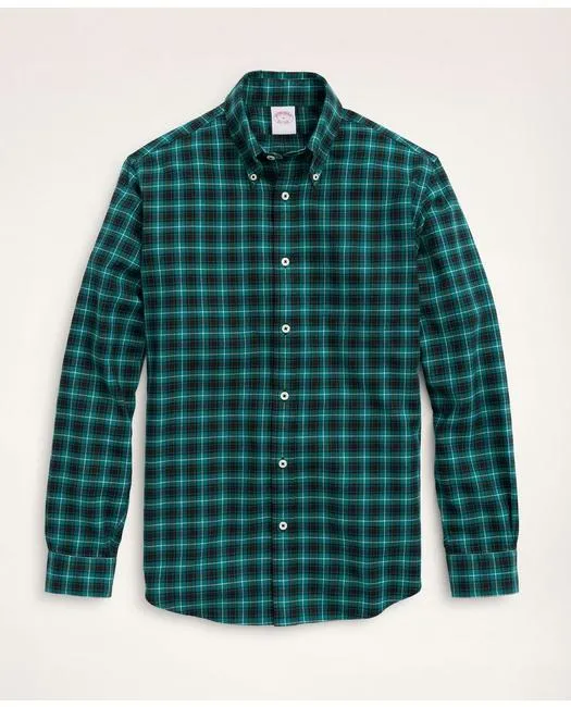 Brooks Brothers Men's Regent Regular-Fit Archival Brushed Twill  Tartan Shirt Green Brooks Brothers