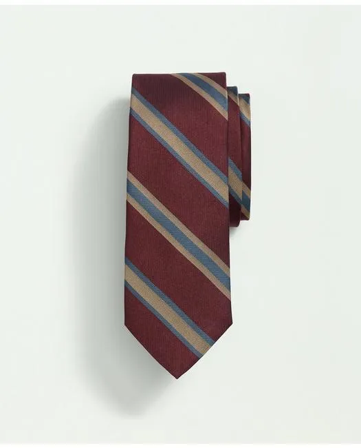 Brooks Brothers Men's Silk BB#2 Rep Striped Tie Burgundy Brooks Brothers