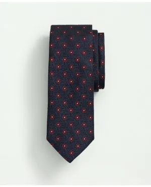 Brooks Brothers Men's Silk Geo Floral Tie Navy/Red Brooks Brothers