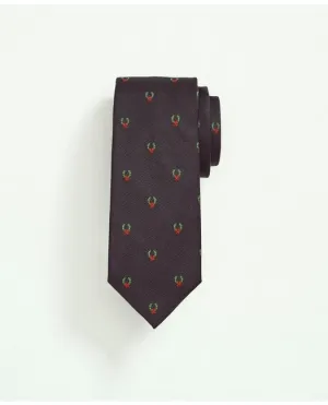 Brooks Brothers Men's Silk Holiday Wreath Tie Navy Brooks Brothers