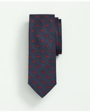 Brooks Brothers Men's Silk Lion Pattern Tie Navy/Red Brooks Brothers