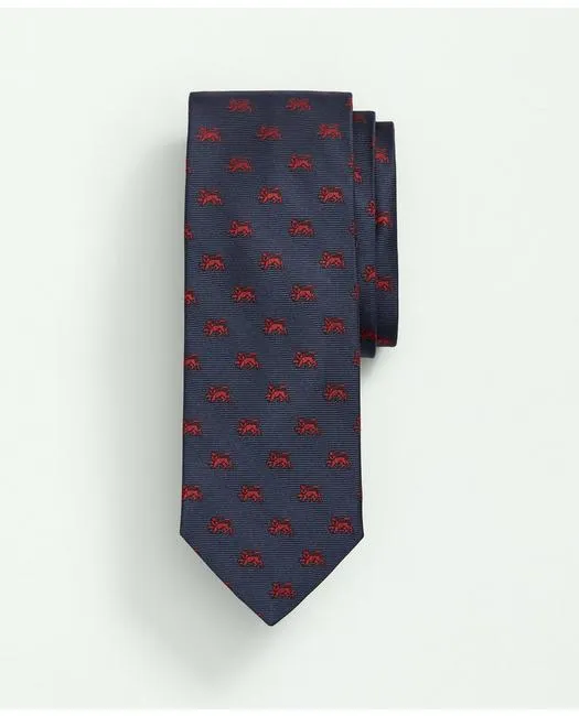 Brooks Brothers Men's Silk Lion Pattern Tie Navy/Red Brooks Brothers