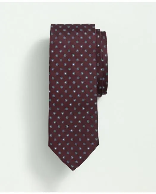 Brooks Brothers Men's Silk Square Dot Tie Burgundy/Light Blue Brooks Brothers