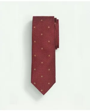 Brooks Brothers Men's Silk Tie Fleece Mini Square Pattern Tie Red Brooks Brothers