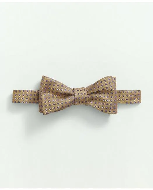 Brooks Brothers Men's Silk Woven Mini Geo Pattern Bow Tie Yellow Brooks Brothers