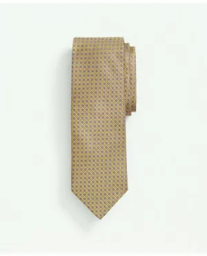 Brooks Brothers Men's Silk Woven Mini Geo Pattern Tie Yellow Brooks Brothers