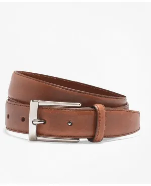 Brooks Brothers Men's Silver Buckle Dress Belt Walnut Brooks Brothers