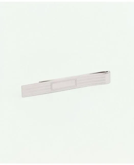 Brooks Brothers Men's Sterling  Engravable Rhodium-Plated Tie Clip Silver Brooks Brothers