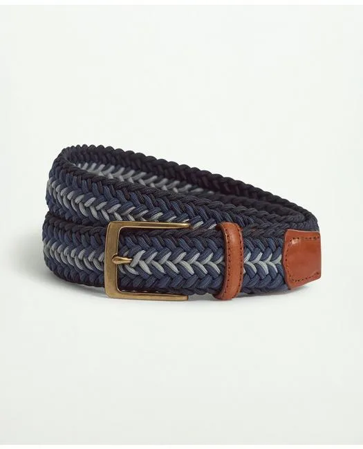 Brooks Brothers Men's Stretch Braided Belt Navy Brooks Brothers