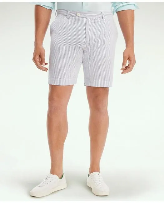 Brooks Brothers Men's Stretch Cotton Seersucker Shorts Blue White Brooks Brothers