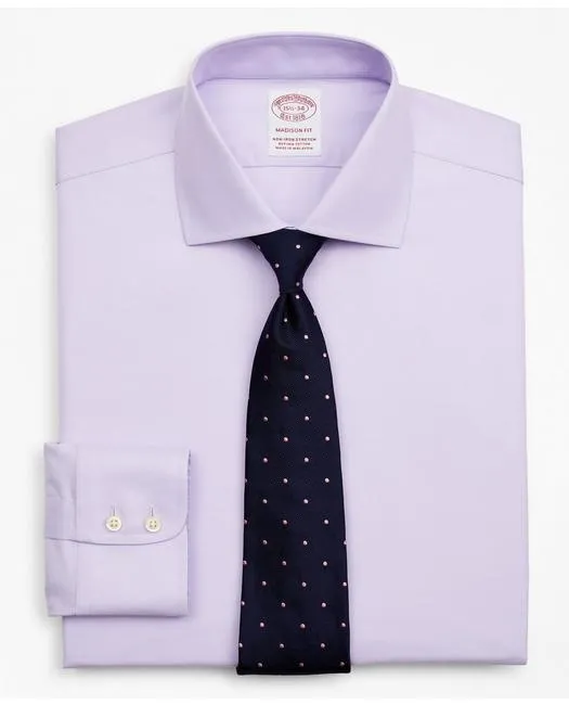 Brooks Brothers Men's Stretch Madison Relaxed-Fit Dress Shirt Lavender Brooks Brothers