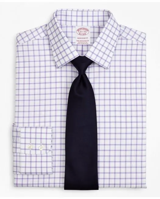 Brooks Brothers Men's Stretch Madison Relaxed-Fit Dress Shirt Lavender Brooks Brothers