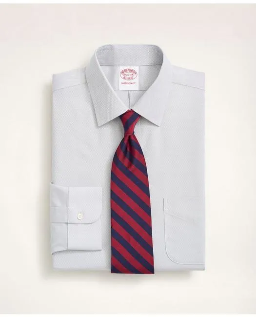 Brooks Brothers Men's Stretch Madison Relaxed-Fit Dress Shirt Light Grey Brooks Brothers