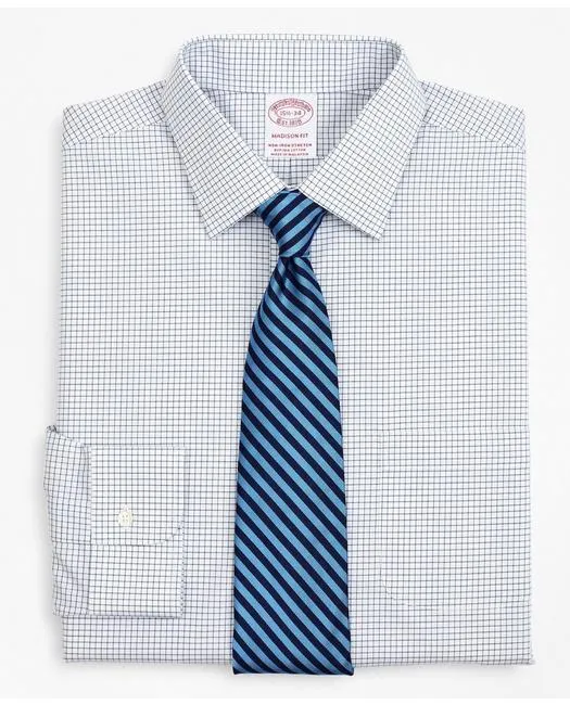 Brooks Brothers Men's Stretch Madison Relaxed-Fit Dress Shirt Navy Brooks Brothers