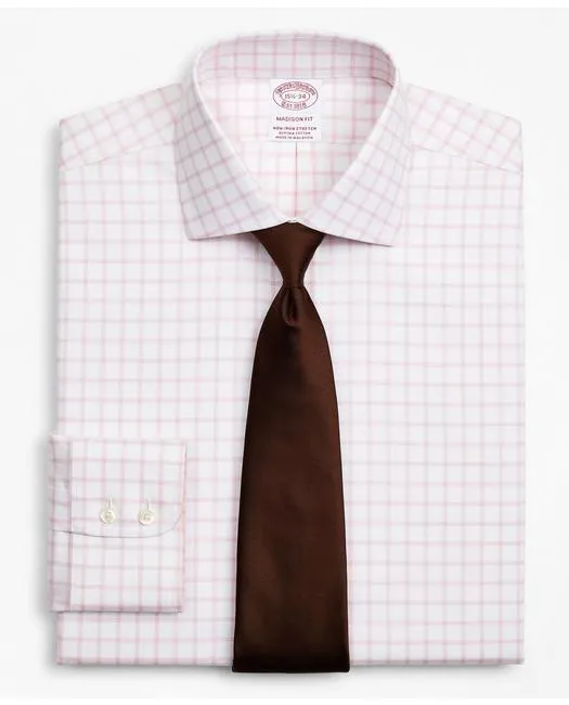 Brooks Brothers Men's Stretch Madison Relaxed-Fit Dress Shirt Pink Brooks Brothers
