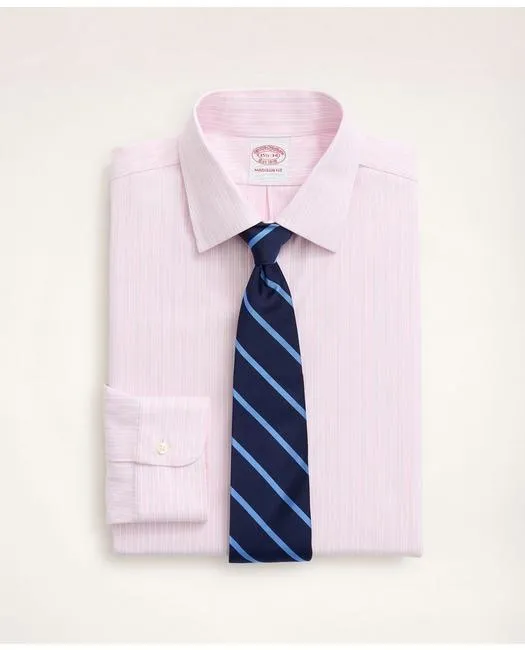 Brooks Brothers Men's Stretch Madison Relaxed-Fit Dress Shirt Pink Brooks Brothers