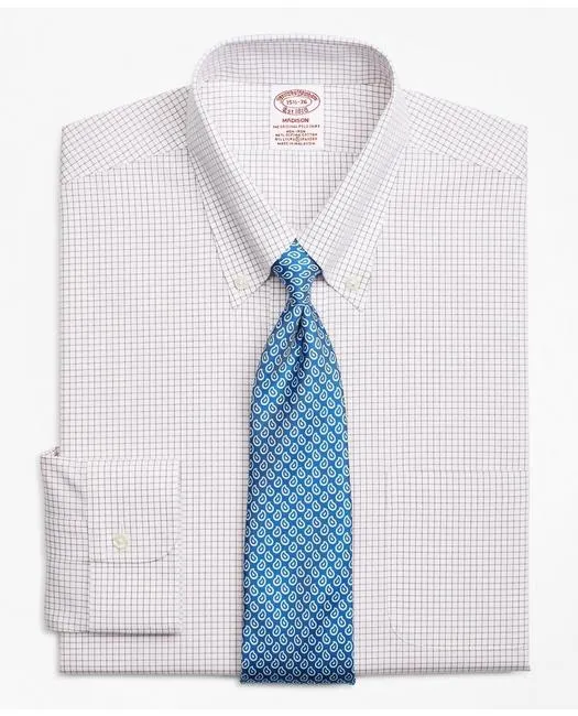 Brooks Brothers Men's Stretch Madison Relaxed-Fit Dress Shirt Red Brooks Brothers