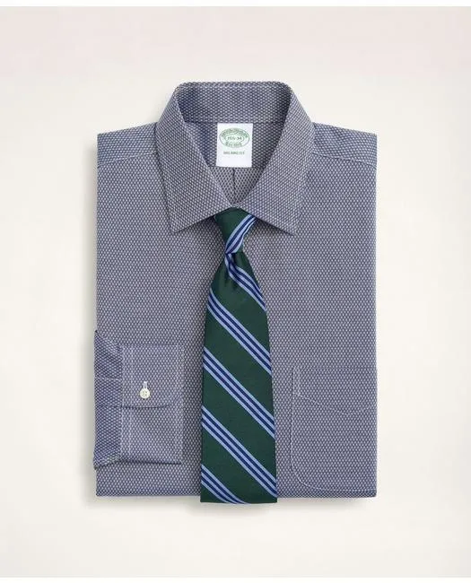 Brooks Brothers Men's Stretch Milano Slim-Fit Dress Shirt Navy Brooks Brothers