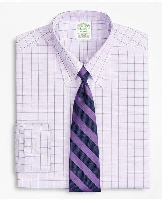 Brooks Brothers Men's Stretch Milano Slim-Fit Dress Shirt Purple Brooks Brothers