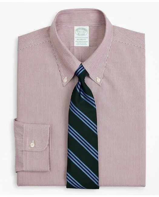 Brooks Brothers Men's Stretch Milano Slim-Fit Dress Shirt Red Brooks Brothers
