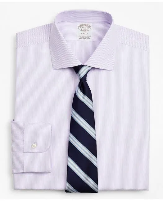 Brooks Brothers Men's Stretch Soho Extra-Slim-Fit Dress Shirt Lavender Brooks Brothers