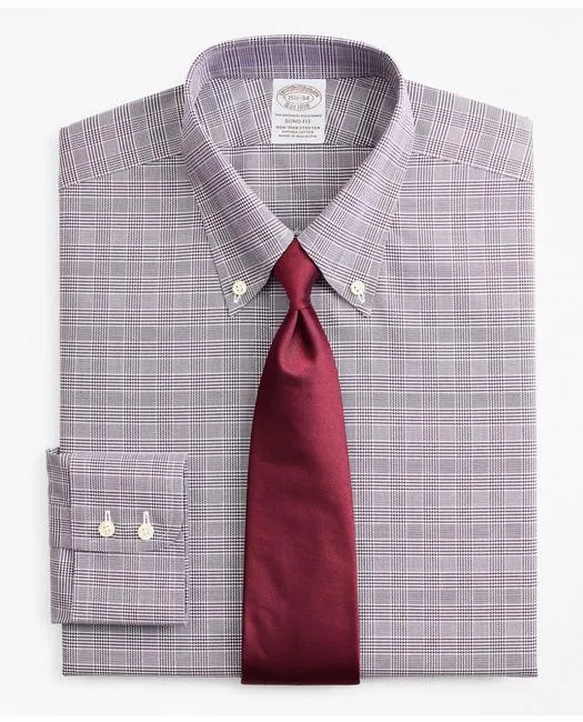 Brooks Brothers Men's Stretch Soho Extra-Slim-Fit Dress Shirt Purple Brooks Brothers
