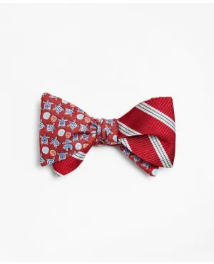 Brooks Brothers Men's Stripe with Sea Turtles Reversible Bow Tie Red Brooks Brothers