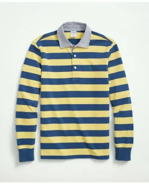 Brooks Brothers Men's Sueded Cotton Stripe Rugby Yellow Brooks Brothers