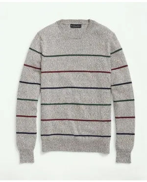 Brooks Brothers Men's Supima Cotton Crewneck Striped Sweater Tan Brooks Brothers