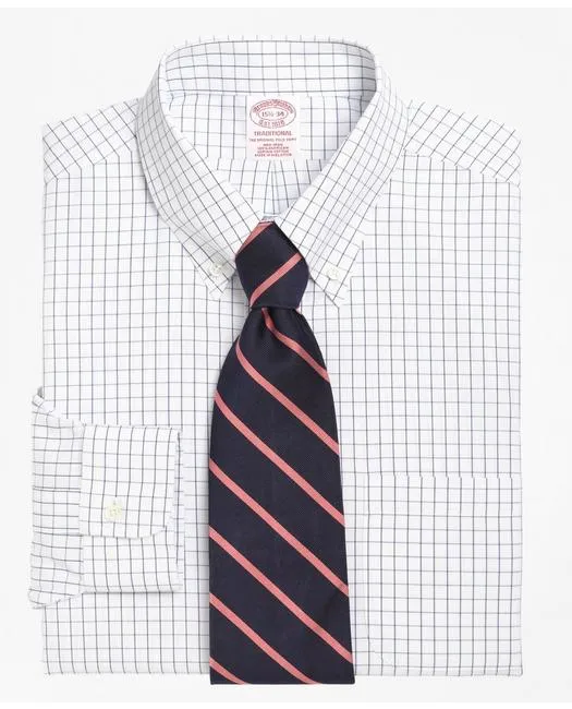 Brooks Brothers Men's Traditional Extra-Relaxed-Fit Dress Shirt Blue Brooks Brothers