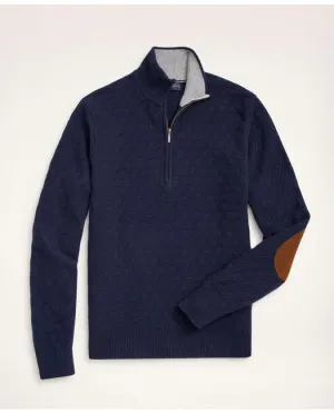Brooks Brothers Men's Wool Cashmere Diamond Half-Zip Sweater Navy Brooks Brothers