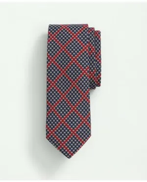 Brooks Brothers Men's Wool Houndstooth Plaid Tie Blue/Red Brooks Brothers